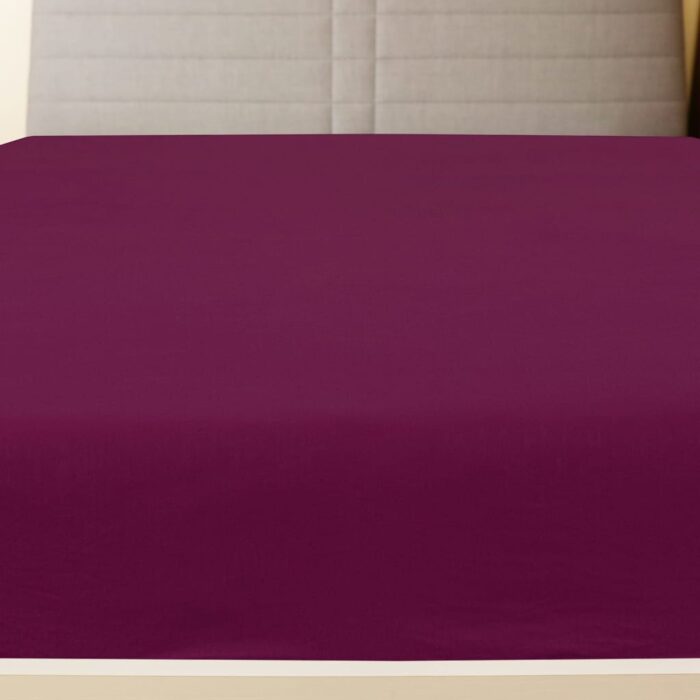 Drap-housse Jersey Bordeaux 100x200 cm Coton – Image 2