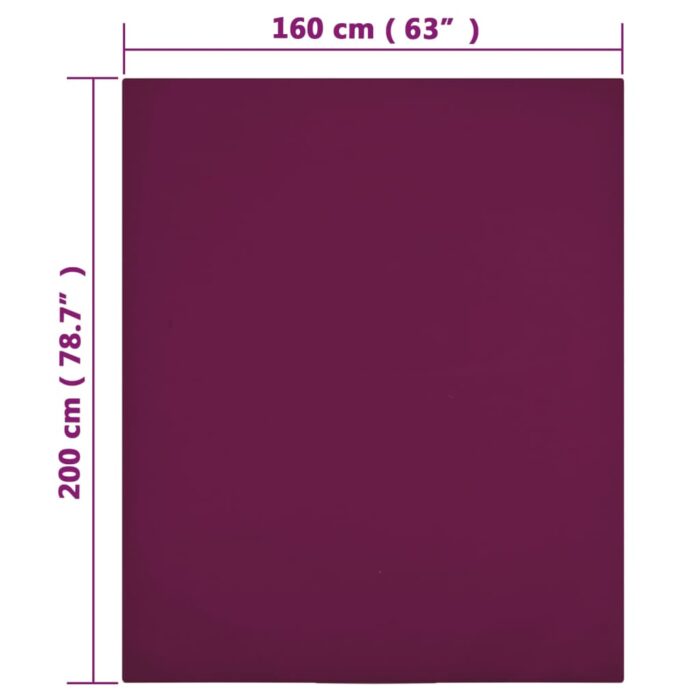 Drap-housse Jersey Bordeaux 160x200 cm Coton – Image 3