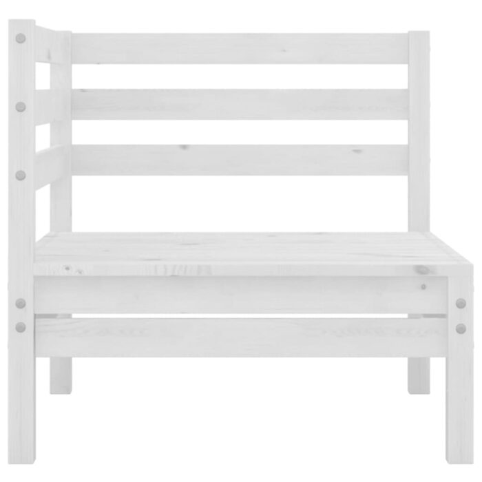 Canapé d'angle de jardin blanc bois de pin massif – Image 2