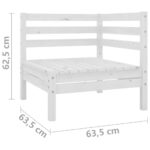 Canapé d'angle de jardin blanc bois de pin massif – Image 4