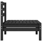 Canapé central de jardin noir bois de pin massif – Image 2