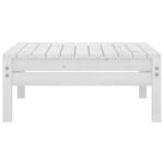 Repose-pied de jardin blanc bois de pin massif – Image 2
