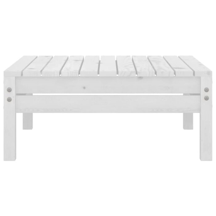 Repose-pied de jardin blanc bois de pin massif – Image 2