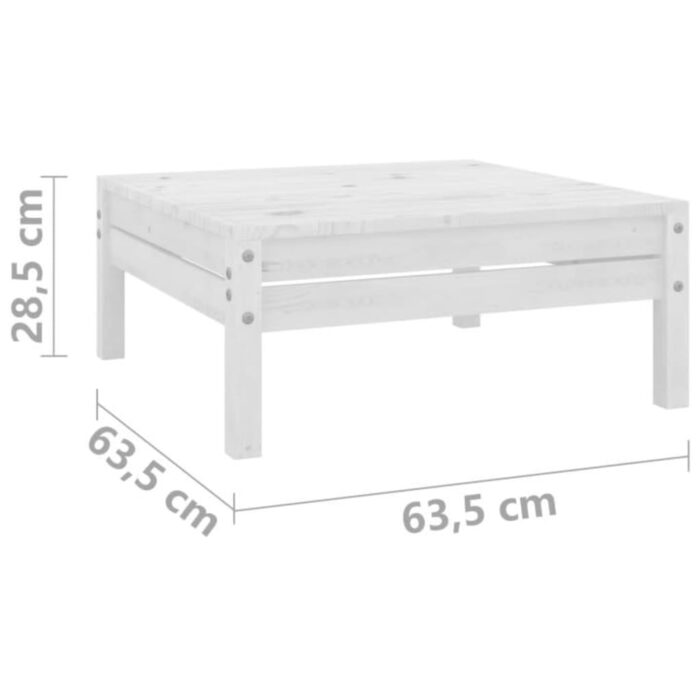 Repose-pied de jardin blanc bois de pin massif – Image 4