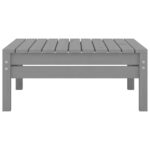 Repose-pied de jardin gris bois de pin massif – Image 2