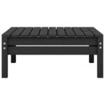 Repose-pied de jardin noir bois de pin massif – Image 2