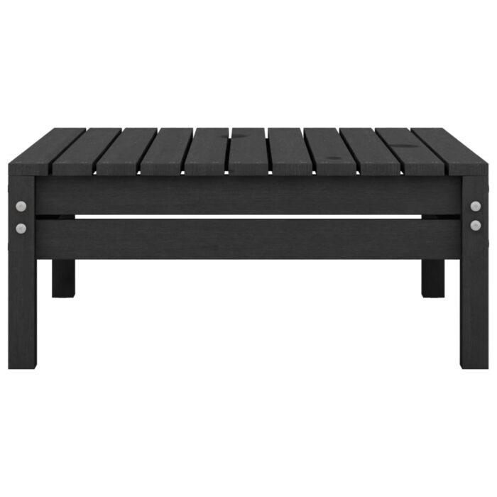 Repose-pied de jardin noir bois de pin massif – Image 2