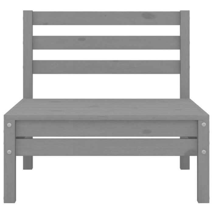 Canapés centraux de jardin 2 pcs gris bois de pin massif – Image 2