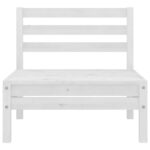 Canapés centraux de jardin 4 pcs Blanc Bois de pin massif – Image 2