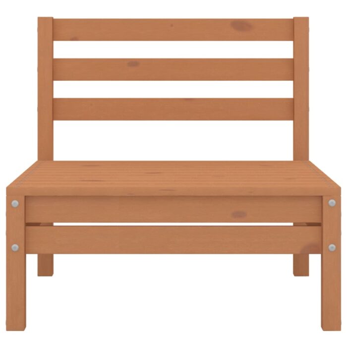 Canapés centraux de jardin 4 pcs marron miel bois de pin massif – Image 2