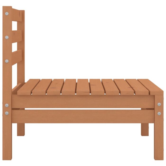 Canapés centraux de jardin 4 pcs marron miel bois de pin massif – Image 3