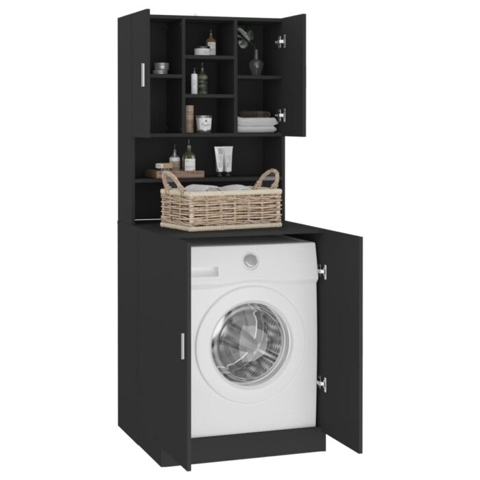 Meuble pour machine à laver Noir – Image 2
