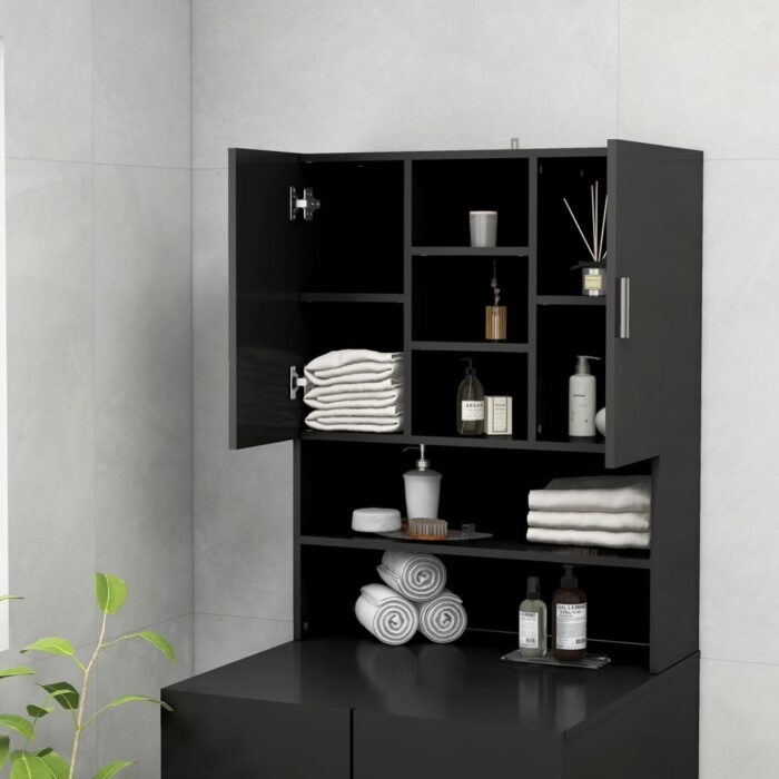 Meuble pour machine à laver Noir – Image 3