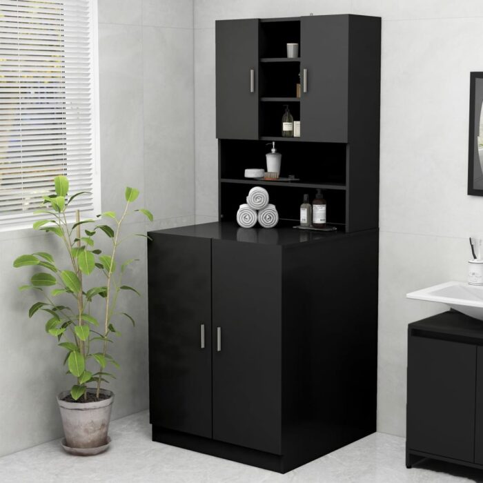 VXL8720286660775_m_en_hd_1.jpg Meuble pour machine à laver Noir – Image 1