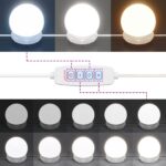 Coiffeuse à LED avec armoire Blanc Bois d'ingénierie – Image 12