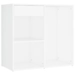 Coiffeuse à LED avec armoire Blanc Bois d'ingénierie – Image 4