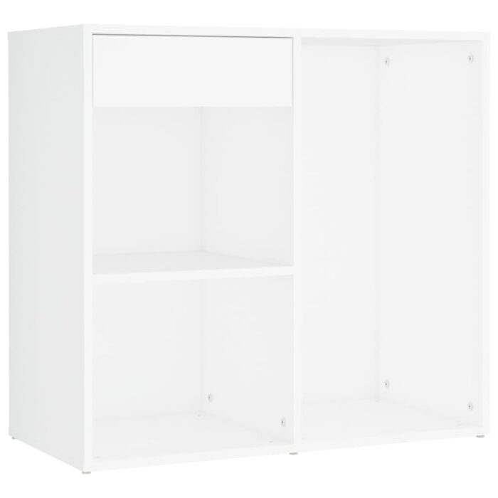 Coiffeuse à LED avec armoire Blanc Bois d'ingénierie – Image 4