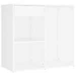 Coiffeuse à LED avec 2 armoires Blanc Bois d'ingénierie – Image 4