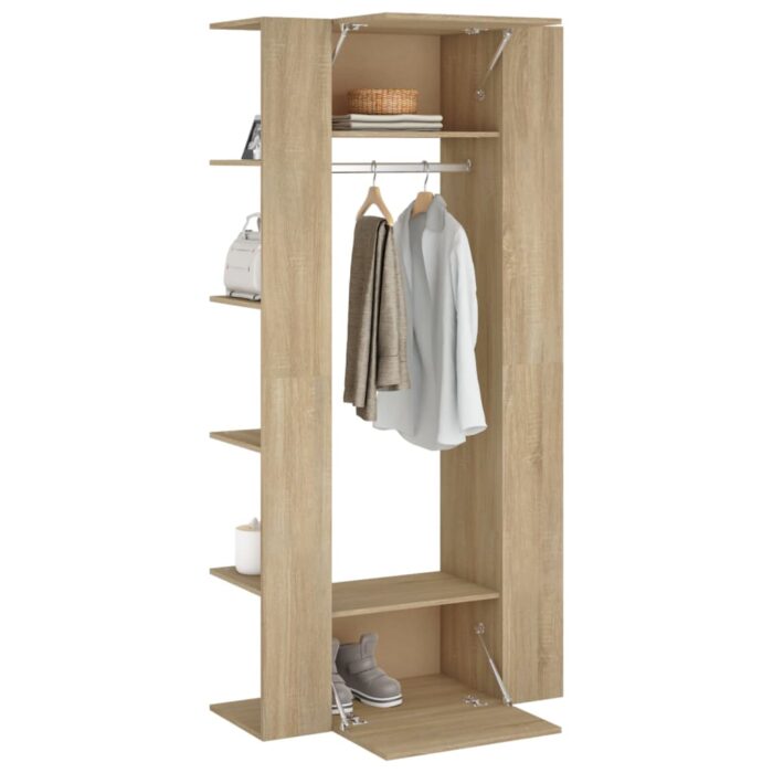 Armoires de couloir 2 pcs chêne sonoma bois d'ingénierie – Image 2