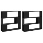 Bibliothèque/Séparateur de pièce Noir 100x24x188 cm – Image 5