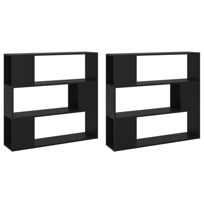 Bibliothèque/Séparateur de pièce Noir 100x24x188 cm – Image 5