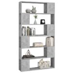 Bibliothèque/Séparateur de pièce Gris béton 100x24x188 cm – Image 2