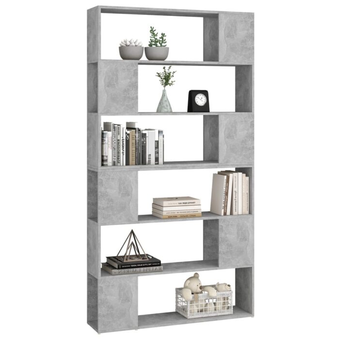 Bibliothèque/Séparateur de pièce Gris béton 100x24x188 cm – Image 2