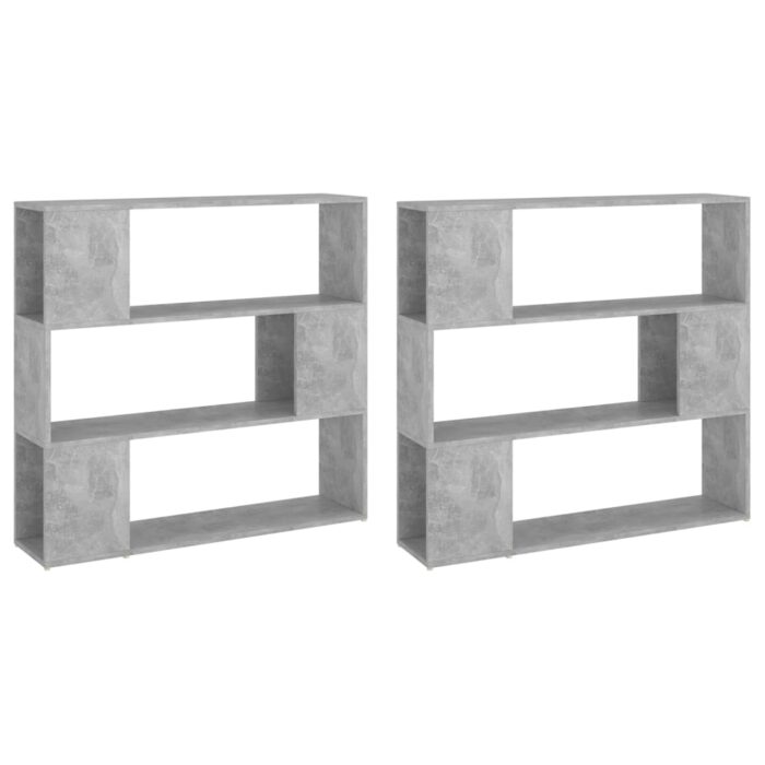 Bibliothèque/Séparateur de pièce Gris béton 100x24x188 cm – Image 5