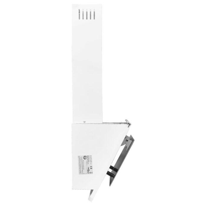 Hotte murale 60 cm Acier inoxydable et verre trempé Blanc – Image 3