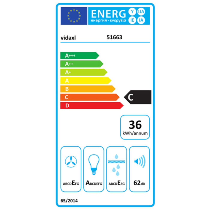 Hotte murale 60 cm Acier inoxydable et verre trempé Blanc – Image 9