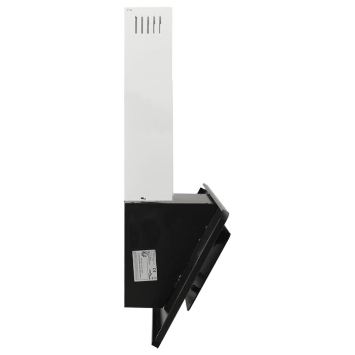 Hotte murale 90 cm Acier inoxydable et verre trempé Noir – Image 3