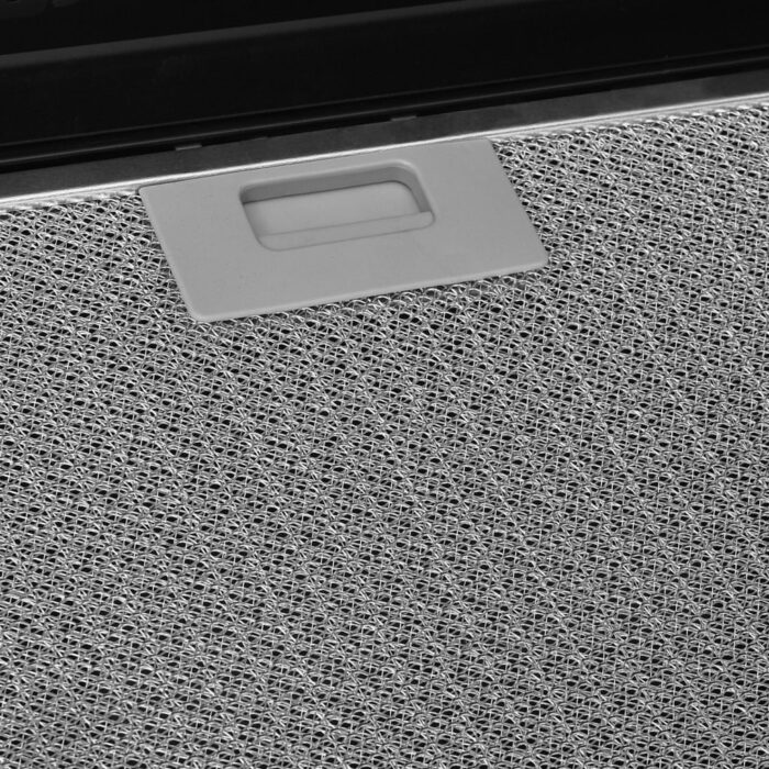 Hotte murale 90 cm Acier inoxydable et verre trempé Noir – Image 6