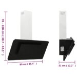 Hotte murale 90 cm Acier inoxydable et verre trempé Noir – Image 8