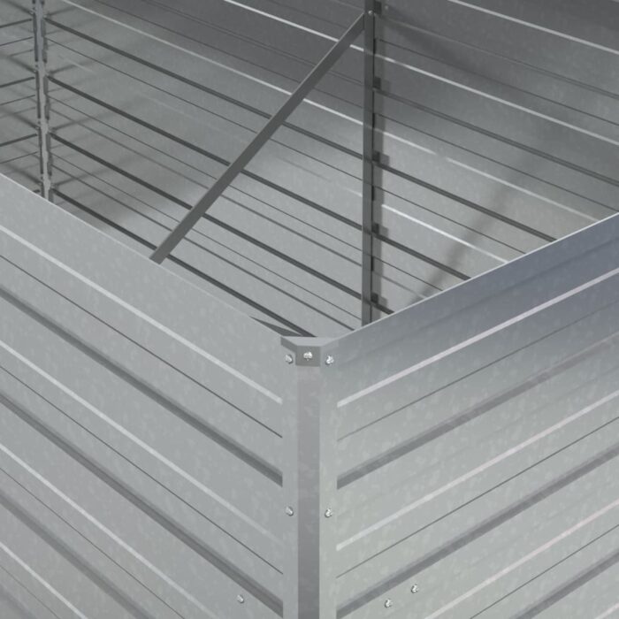Lit surélevé de jardin 160x80x77 cm Acier galvanisé Argenté – Image 2