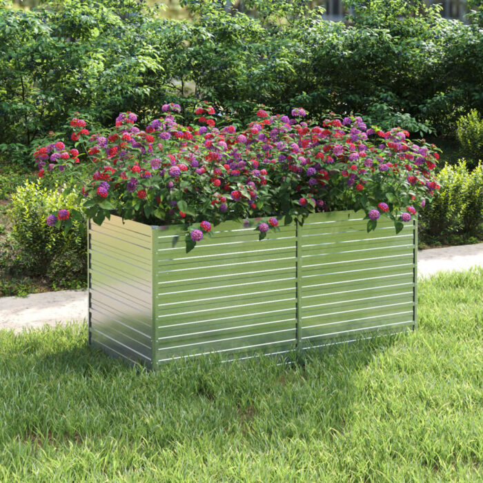 VXL8720286661703_m_en_hd_1.jpg Lit surélevé de jardin 160x80x77 cm Acier galvanisé Argenté – Image 1