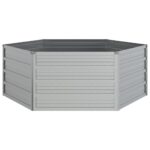 Lit surélevé de jardin 129x45 cm Acier galvanisé Argenté – Image 3