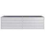 Lit surélevé de jardin 160x80x45 cm Acier galvanisé Argenté – Image 2