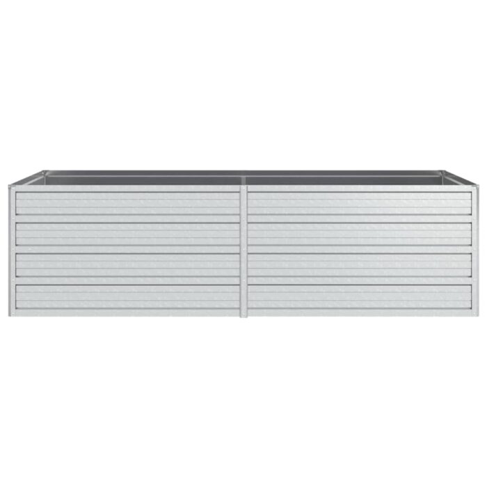 Lit surélevé de jardin 160x80x45 cm Acier galvanisé Argenté – Image 2