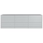 Lit surélevé de jardin 240x80x77 cm Acier galvanisé Argenté – Image 2