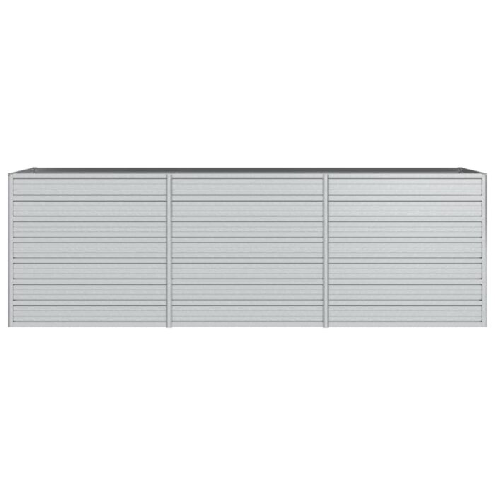 Lit surélevé de jardin 240x80x77 cm Acier galvanisé Argenté – Image 2