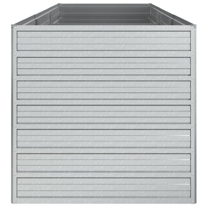 Lit surélevé de jardin 240x80x77 cm Acier galvanisé Argenté – Image 3