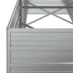 Lit surélevé de jardin 240x80x77 cm Acier galvanisé Argenté – Image 4