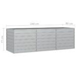 Lit surélevé de jardin 240x80x77 cm Acier galvanisé Argenté – Image 5