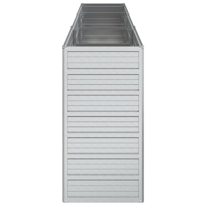 Lit surélevé de jardin 240x40x77 cm Acier galvanisé Argenté – Image 3