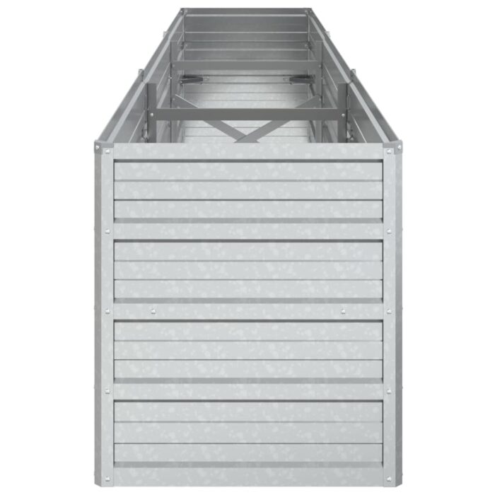 Lit surélevé de jardin 240x40x45 cm Acier galvanisé Argenté – Image 3
