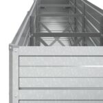 Lit surélevé de jardin 320x40x77 cm Acier galvanisé Argenté – Image 4