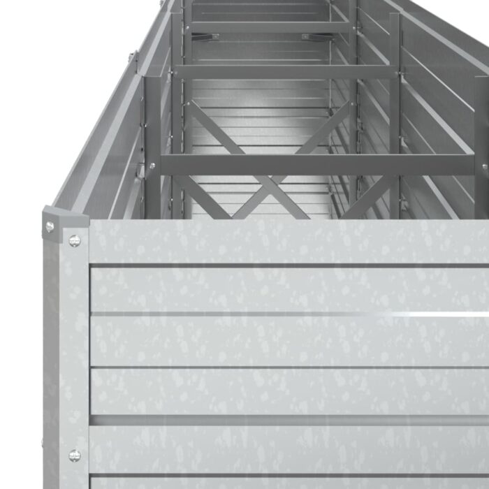 Lit surélevé de jardin 320x40x77 cm Acier galvanisé Argenté – Image 4