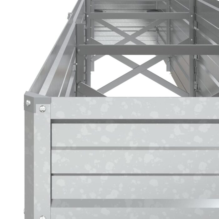 Lit surélevé de jardin 320x40x45 cm Acier galvanisé Argenté – Image 4