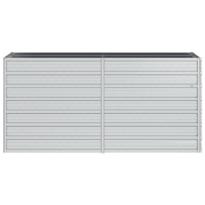 Lit surélevé de jardin 160x40x77 cm Acier galvanisé Argenté – Image 2