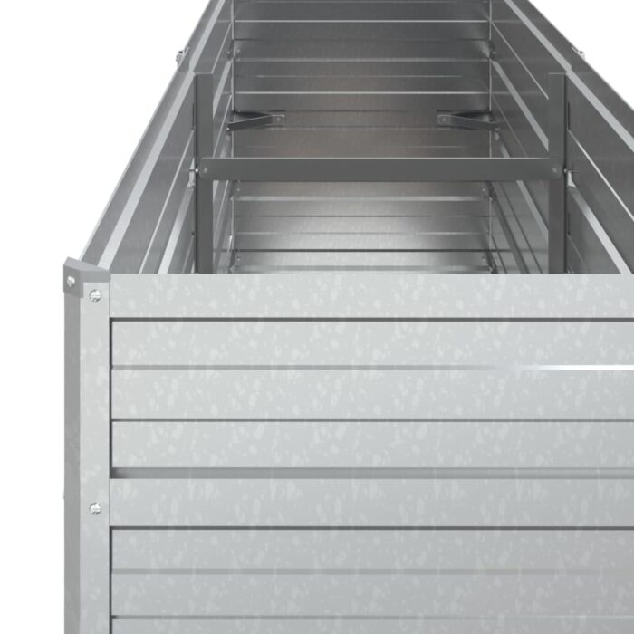 Lit surélevé de jardin 160x40x77 cm Acier galvanisé Argenté – Image 4